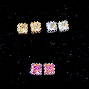 NEW SET OF 3 PAIRS OF STUD EARRINGS